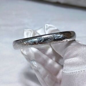 Sterling Silver 925 H.F.B. Victorian 1940,S Vintage Floral Engraved Bracelet